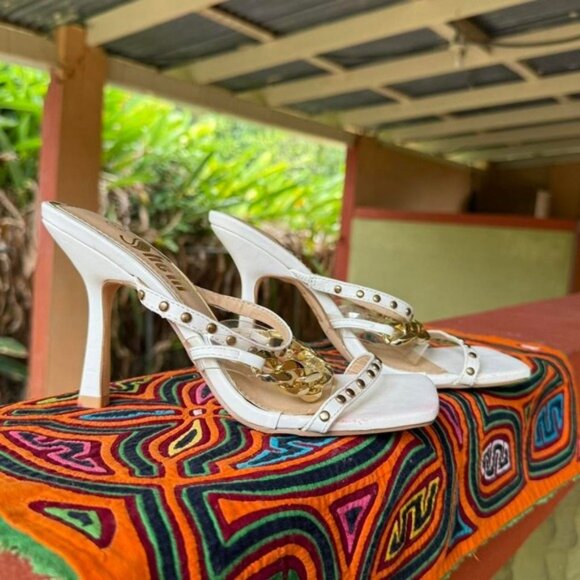 Shein White Chain‎ Strap Heels size 6 - Picture 7 of 8